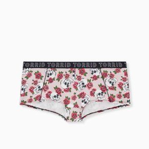 Torrid Plus Size 2 Pink Skull Floral Boyshort